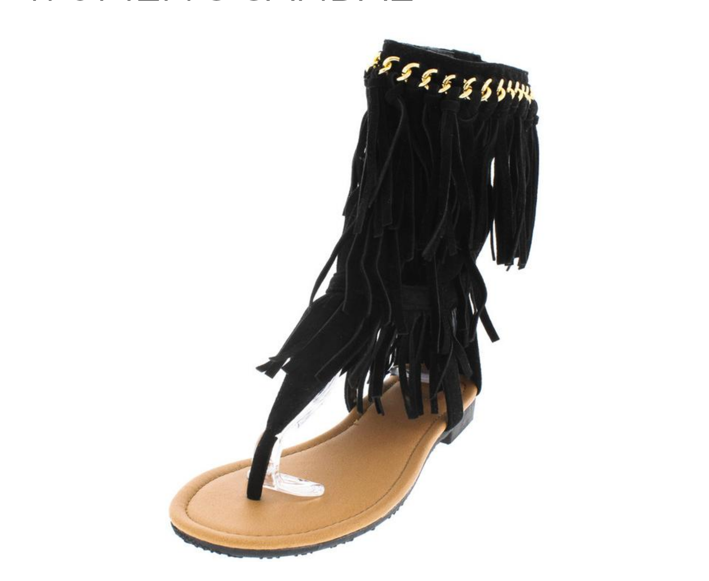 Multi Layer Fringe Thong Black Women's Sandal - Bellaroyalties - 2