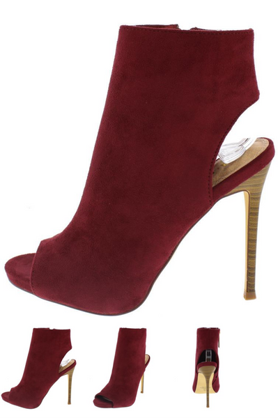 Maria Exposed Heel and Peep Toe Ankle Boot