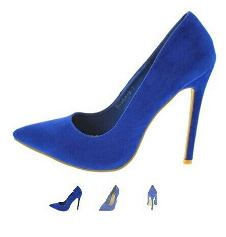 Ricky Blue Single Sole Pointed Toe Heel - Bellaroyalties